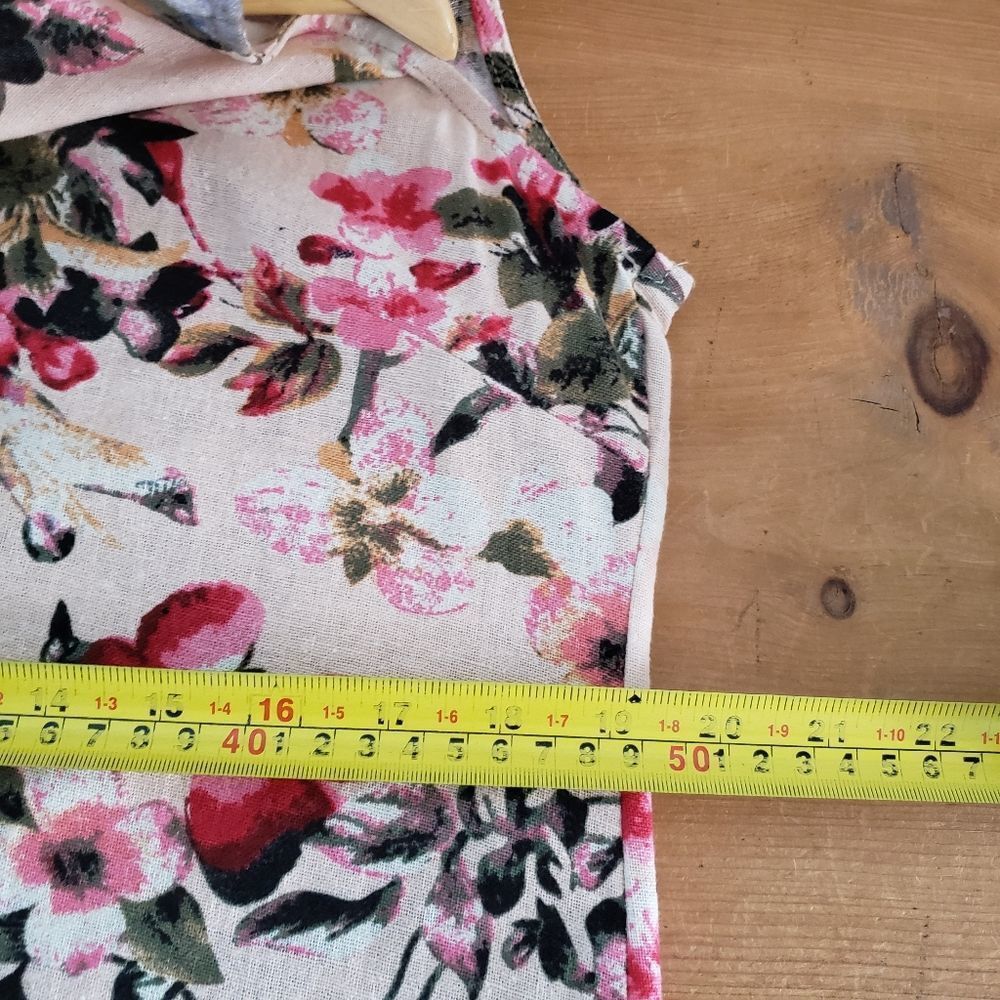 Papillon Sleeveless Pink Floral Cotton Mini Dress Xsmall NWT - Picture 12 of 15